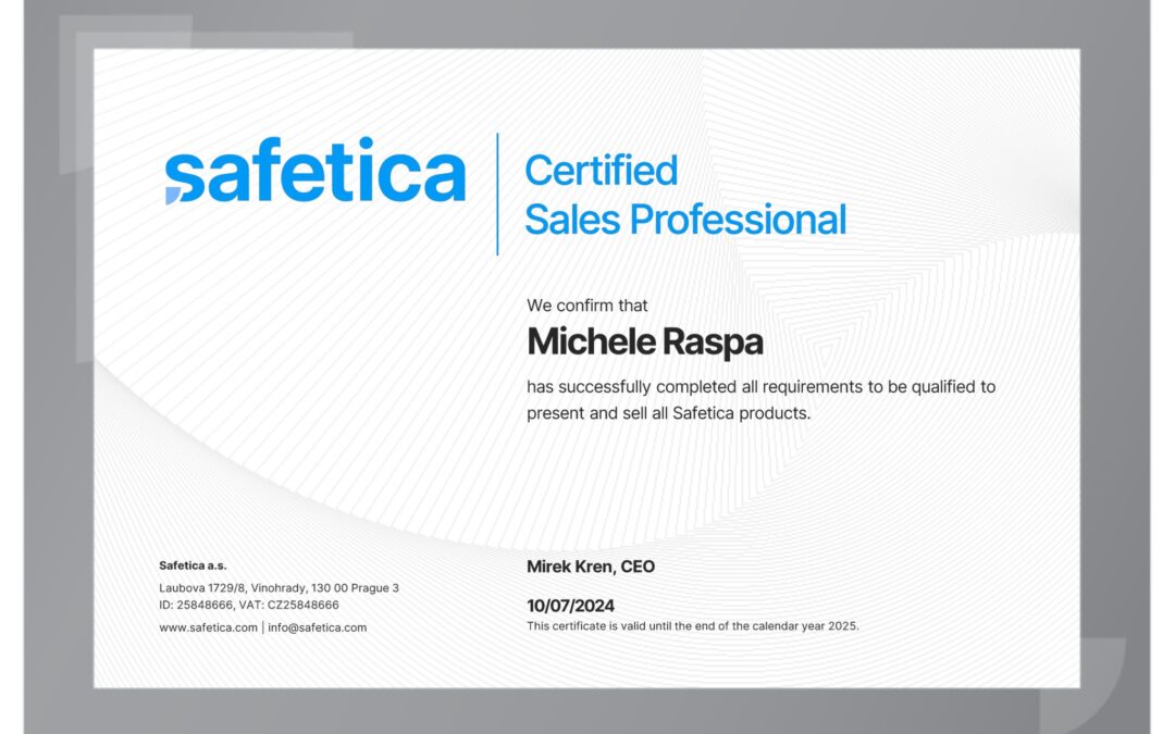 Congratulazioni a Michele per aver conquistato ben due nuove certificazioni con Safetica!